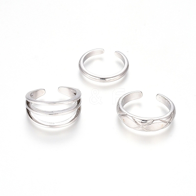 Brass Cuff Toe Rings RJEW-G100-11P-1