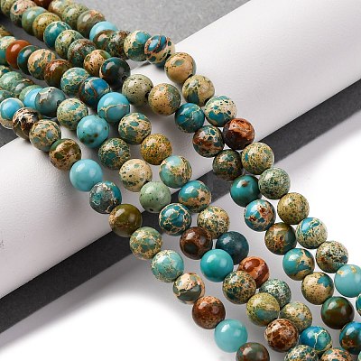 Dyed Natural Regalite/Imperial Jasper/Sea Sediment Jasper Beads Strands X-G-B124-C02-06-1