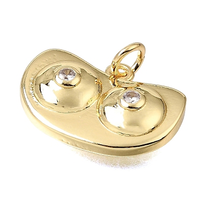 Brass Micro Pave Clear Cubic Zirconia Pendants CU-CBAEEA8-23G-1