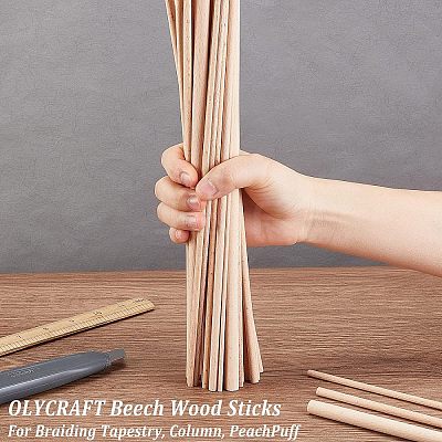 36Pcs 6 Style Beech Wood Sticks DIY-OC0009-26-1