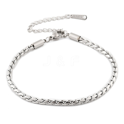304 Stainless Steel Rope Chain Bracelets for Women BJEW-Q051-04P-1