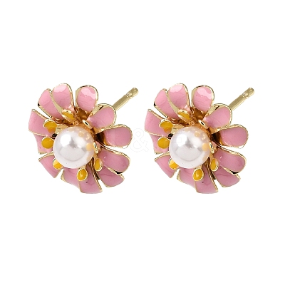 Brass Enamel Stud Earrings KK-CBA8324-27G-01-1