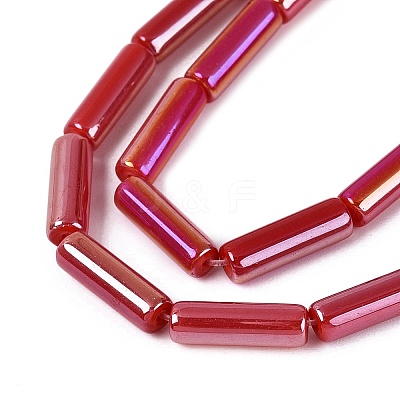 Electroplate Imitation Jade Glass Beads Strands EGLA-Q132-02A-A03-1