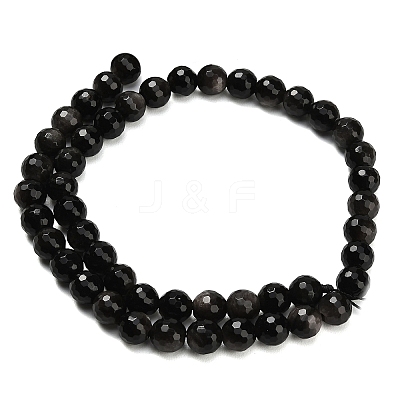 Natural Silver Obsidian Beads Strands G-C280-B08-8mm-1
