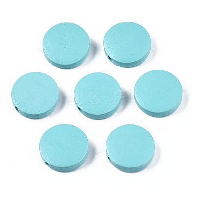 Painted Natural Poplar Wood Beads WOOD-S045-063A-07-1