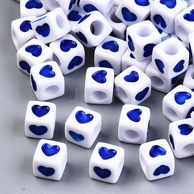 Opaque Acrylic European Beads X-OPDL-S078-09-1