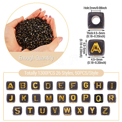 1300Pcs 26 Styles Opaque Acrylic Beads SACR-TA0001-78-1