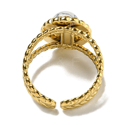 Ion Plating(IP) 304 Stainless Steel Open Cuff Rings RJEW-C079-13G-1