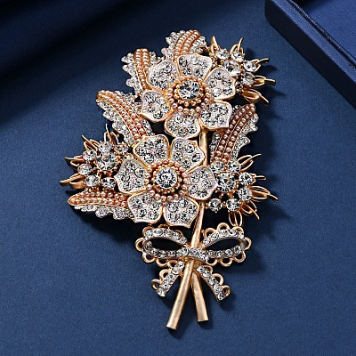 Malus Spectabilis Alloy Rhinestone Brooches for Backpack Clothes PW-WG79A77-01-1