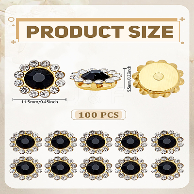 100Pcs Flower Sew on Rhinestones RB-LP0001-05-1