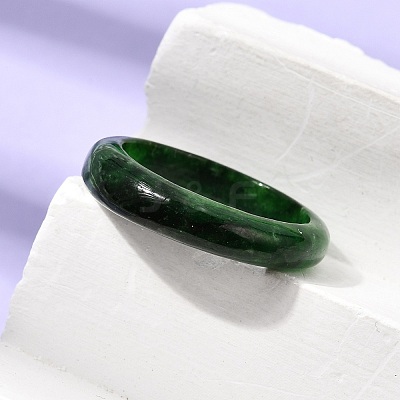 Natural Myanmar Jade Dyed Finger Ring RJEW-C160-01B-1