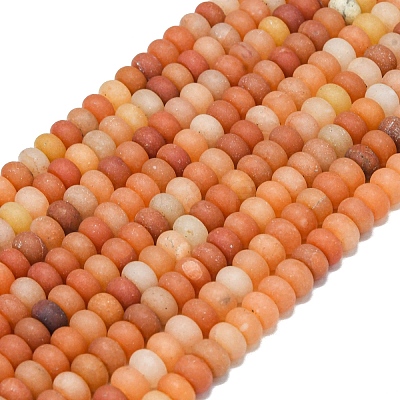 Natural Red Aventurine Beads Strands G-P575-A02-8x5mm-05-1