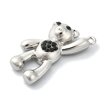 Rack Plating Alloy with Rhinestone Pendants FIND-Z051-06P-01-1