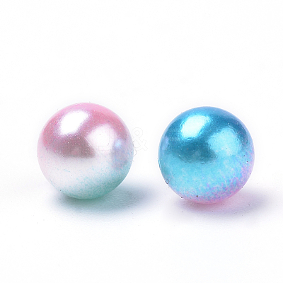 Rainbow Acrylic Imitation Pearl Beads OACR-R065-5mm-A05-1