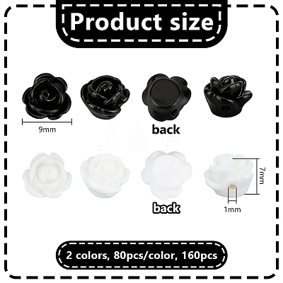 160Pcs 2 Colors Opaque Resin Beads CRES-PH0001-23-1