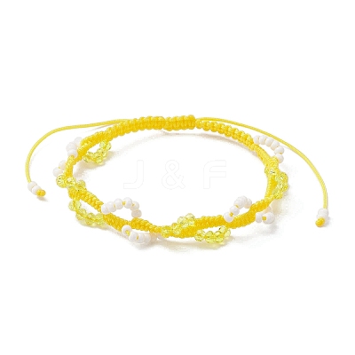 Glass Seed Beads Braided Beaded Bracelets for Women BJEW-MZ00215-05-1