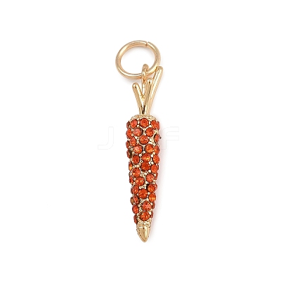 Brass Rhinestone Pendants KK-B145-02G-04-1