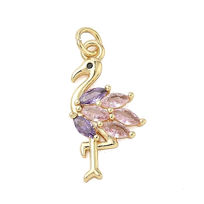 Brass Micro Pave Cubic Zirconia Pendants KK-K368-06A-G-1