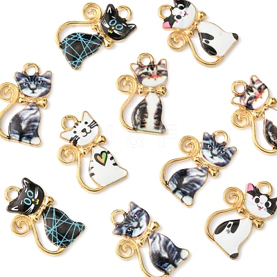 10Pcs Alloy Enamel Pendants ENAM-FS0001-83-1