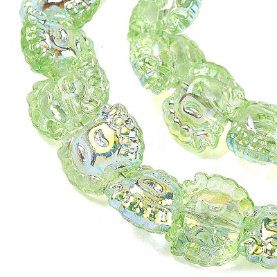Electroplate Baking Paint Transparent Glass Beads Strands GL-CBA17FF-01D-1
