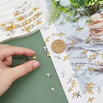 240Pcs 2 Colors Alloy Pendants FIND-FH0011-68-1