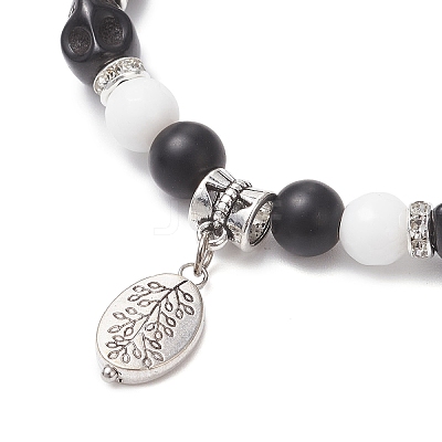 2Pcs Tibetan Style Alloy Charm Bracelets BJEW-JB12522-1