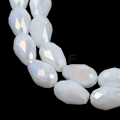 Opaque Solid Color Electroplate Glass Beads Strands EGLA-N013-J10mm-B03-1
