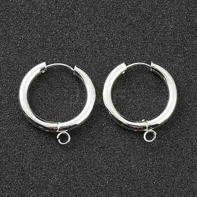 201 Stainless Steel Huggie Hoop Earring Findings STAS-P283-01J-S-1