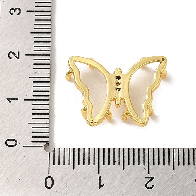 Rack Plating Brass Pave Clear Cubic Zirconia Pendant Cabochon Settings KK-M285-21G-1