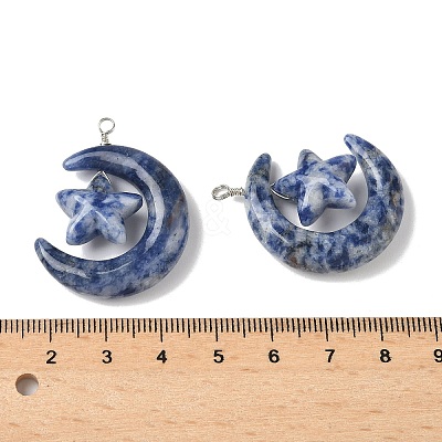 Natural Blue Spot Jasper Pendants G-Z086-01P-20-1
