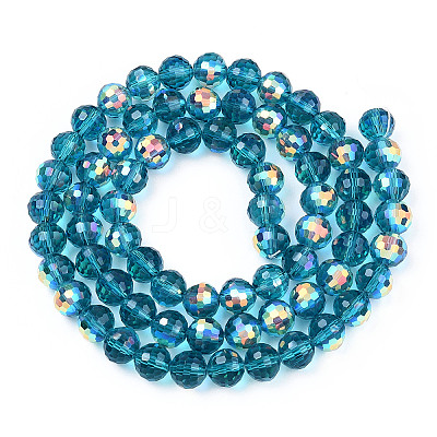 Transparent Electroplate Glass Beads Strands EGLA-N012-001-B10-1