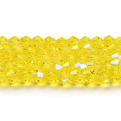 Transparent Electroplate Glass Beads Strands GLAA-F029-3mm-D21-1