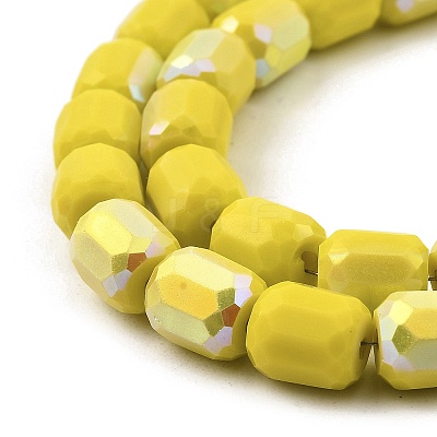 Frosted Imitation Jade Glass Beads Strands GLAA-P058-08A-09-1