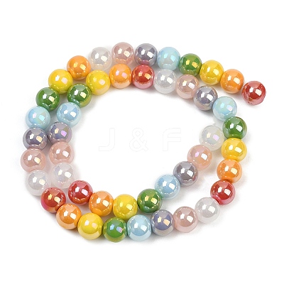 Electroplate Glass Beads Strands EGLA-D300-10-8mm-1