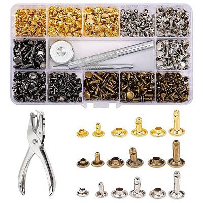 Double Cap Iron Rivets & Install Tool Sets DIY-WH0167-65-1