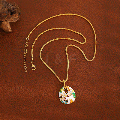 Alloy Enamel Pendant Necklaces for Women WG68034-01-1