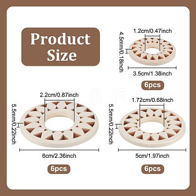 18Pcs 3 Styles Wooden Crystal Sphere Display Stands WOOD-UN0001-19-1