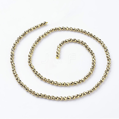 Non-Magnetic Synthetic Hematite Beads Strands G-G092-3mm-1-1
