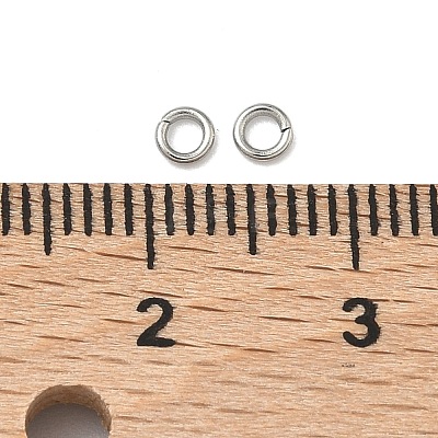 Tarnish Resistant 304 Stainless Steel Open Jump Rings X-STAS-Q186-02-3x0.6mm-1