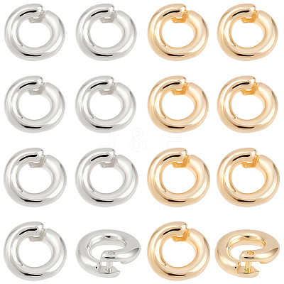 20Pcs 2 Colors Brass Locking Jump Rings KK-BBC0023-07A-1