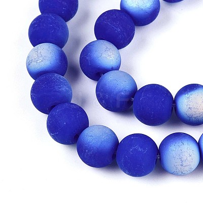 Frosted Opaque Glass Beads Strands LS-GLAA-T032-P8mm-MBB11-1