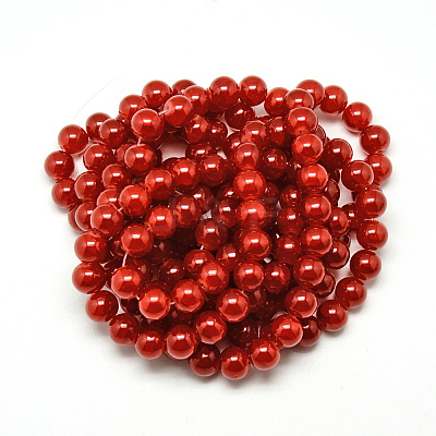 Baking Paint Crackle Glass Beads Strands X-DGLA-Q023-6mm-YS31-1