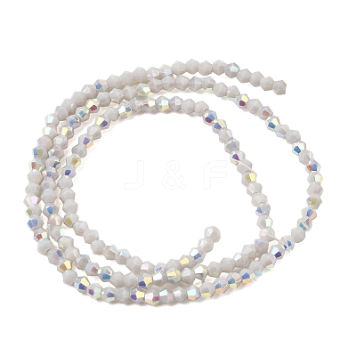 AB Color Plated Opaque Glass Beads Strands GLAA-G127-02H-1