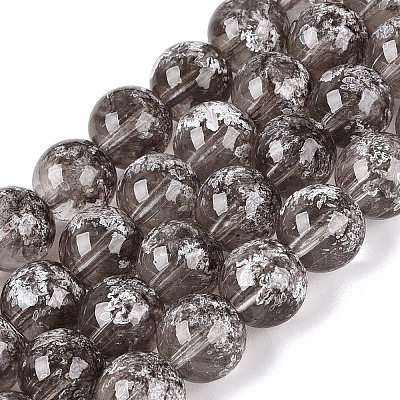 Transparent Half Spray Painted Glass Beads Strands GLAA-Q110-02A-11-1