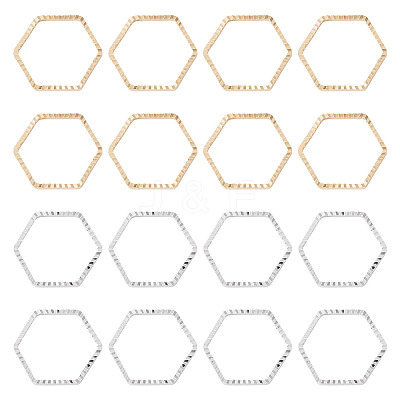 24Pcs 2 Colors Brass Linking Rings KK-TA0003-08-1