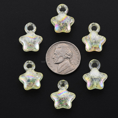 Transparent Crackle Acrylic Pendants MACR-S373-63-L06-1