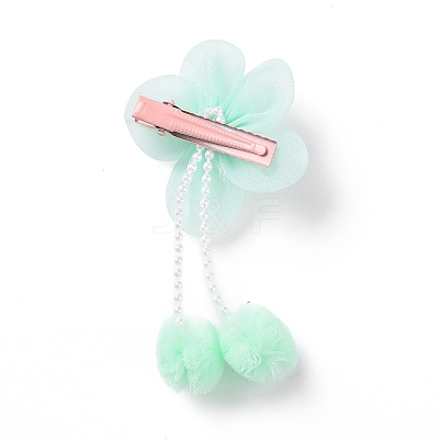 Flower Cloth Metallic Alligator Hair Clips LS-PHAR-D013-01E-1