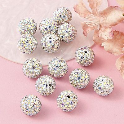 Pave Disco Ball Beads RB-Q195-14mm-AB-1