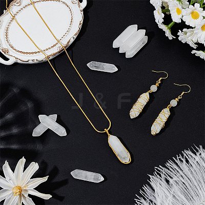 12Pcs Faceted Natural Quartz Crystal Double Terminated Points G-OC0002-58-1
