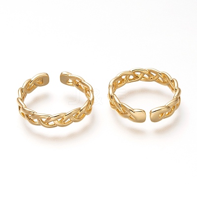 Brass Cuff Rings X-RJEW-P018-15G-1